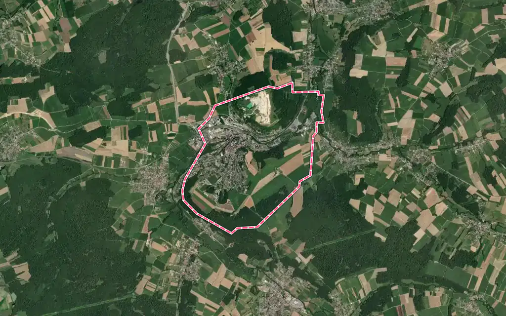 Vue satellite de Altkirch avec ses contours administratifs
