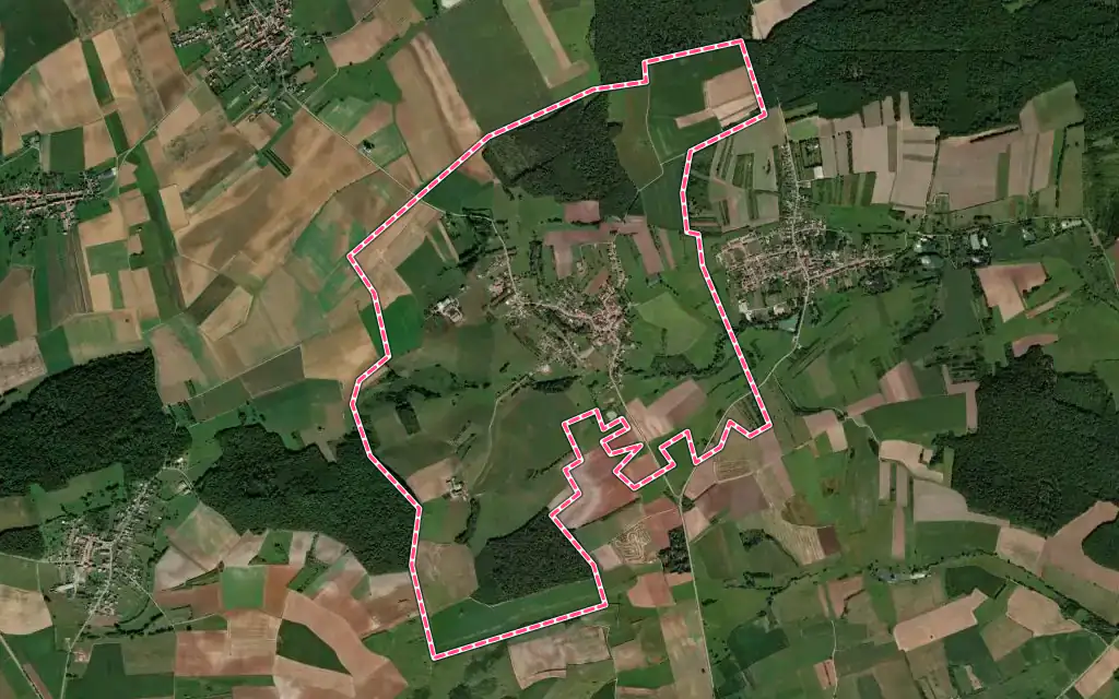 Vue satellite de Altrippe avec ses contours administratifs