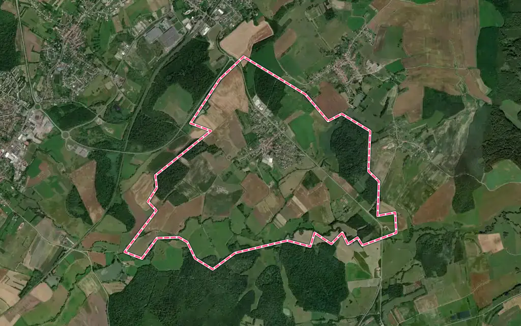 Vue satellite de Altviller avec ses contours administratifs