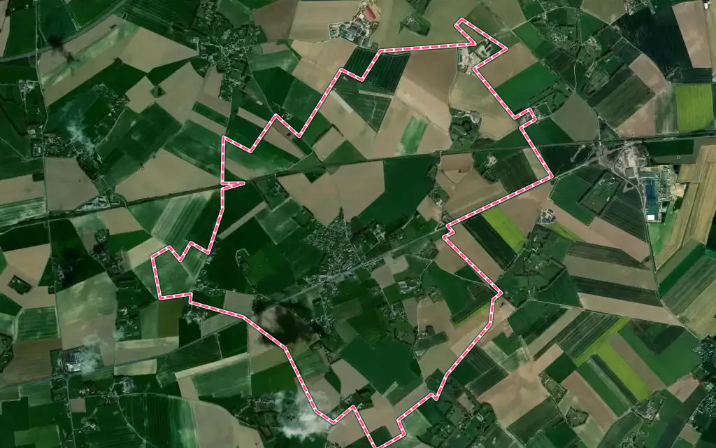 Vue satellite de Alvimare avec ses contours administratifs