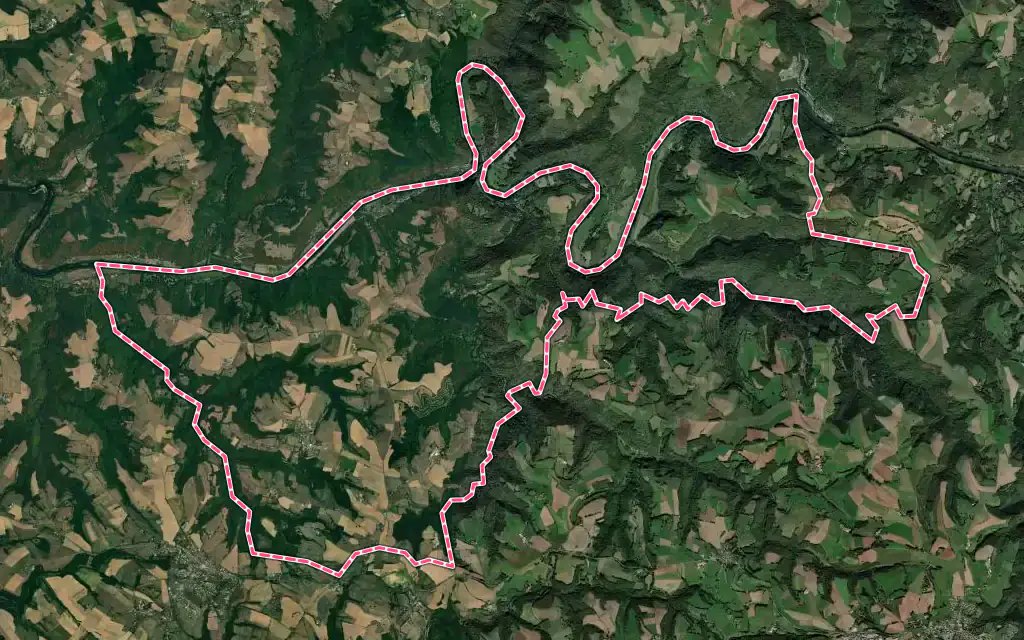 Vue satellite de Ambialet avec ses contours administratifs