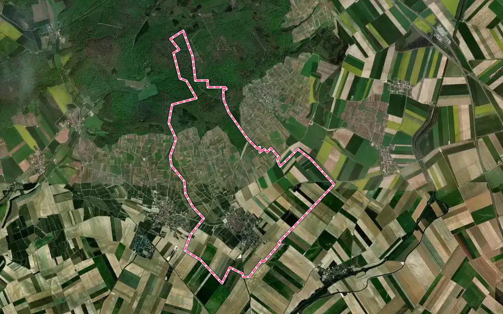 Vue satellite de Ambonnay avec ses contours administratifs