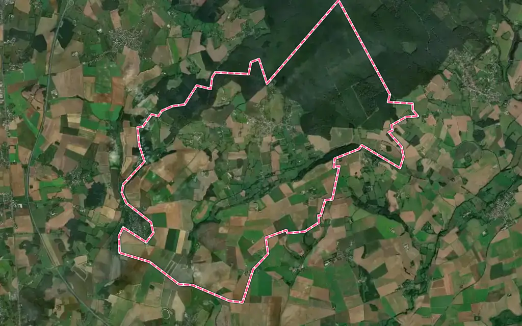 Vue satellite de Ancinnes avec ses contours administratifs