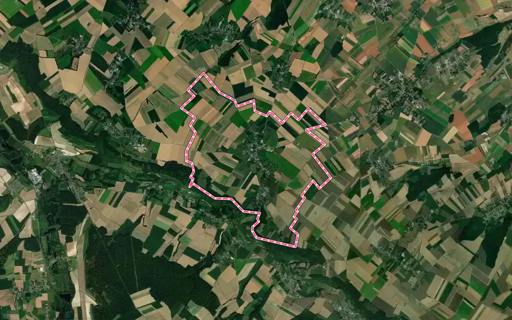 Vue satellite de Andainville avec ses contours administratifs