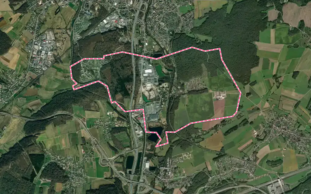 Vue satellite de Andelnans avec ses contours administratifs