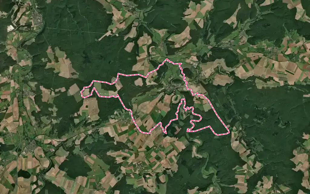 Vue satellite de Andelot-Blancheville avec ses contours administratifs