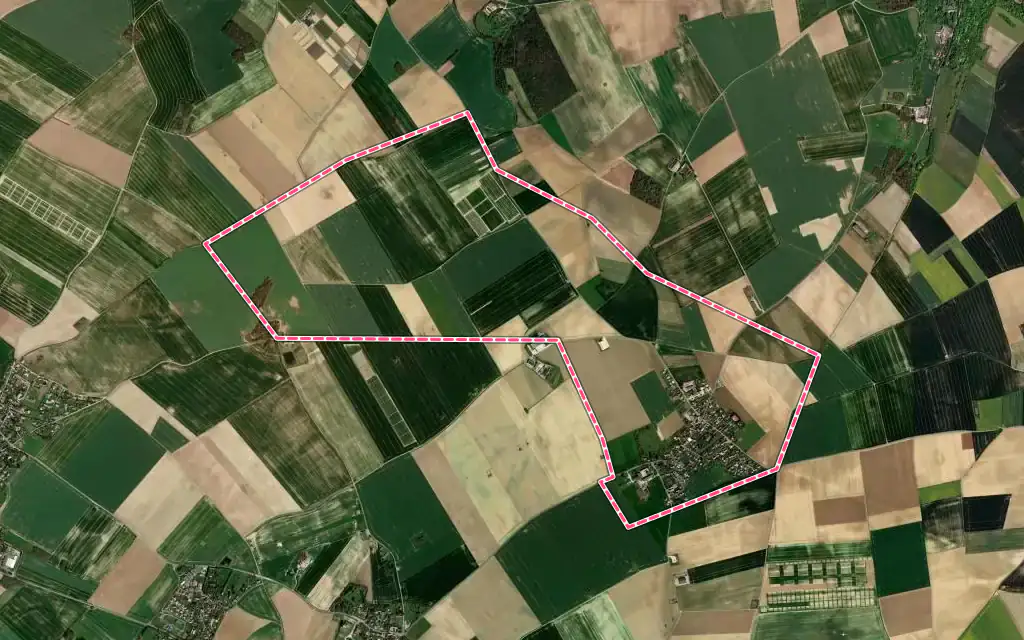 Vue satellite de Andelu avec ses contours administratifs
