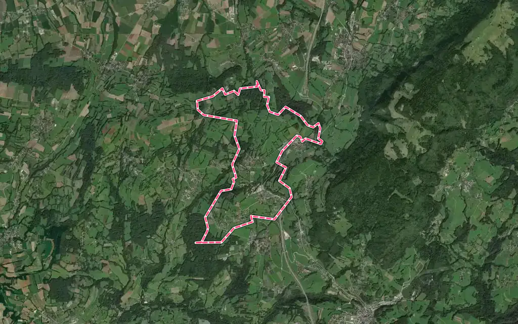 Vue satellite de Andilly avec ses contours administratifs
