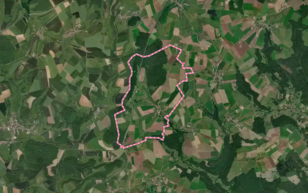 Vue satellite de Andilly-en-Bassigny avec ses contours administratifs