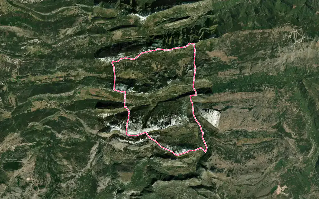 Vue satellite de Andon avec ses contours administratifs