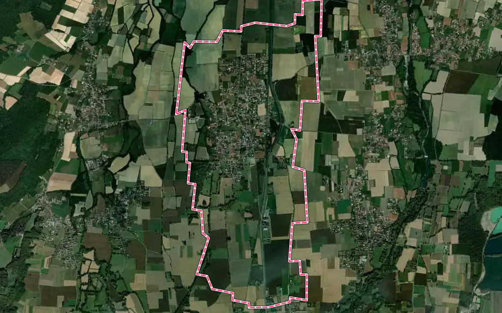 Vue satellite de Andrest avec ses contours administratifs