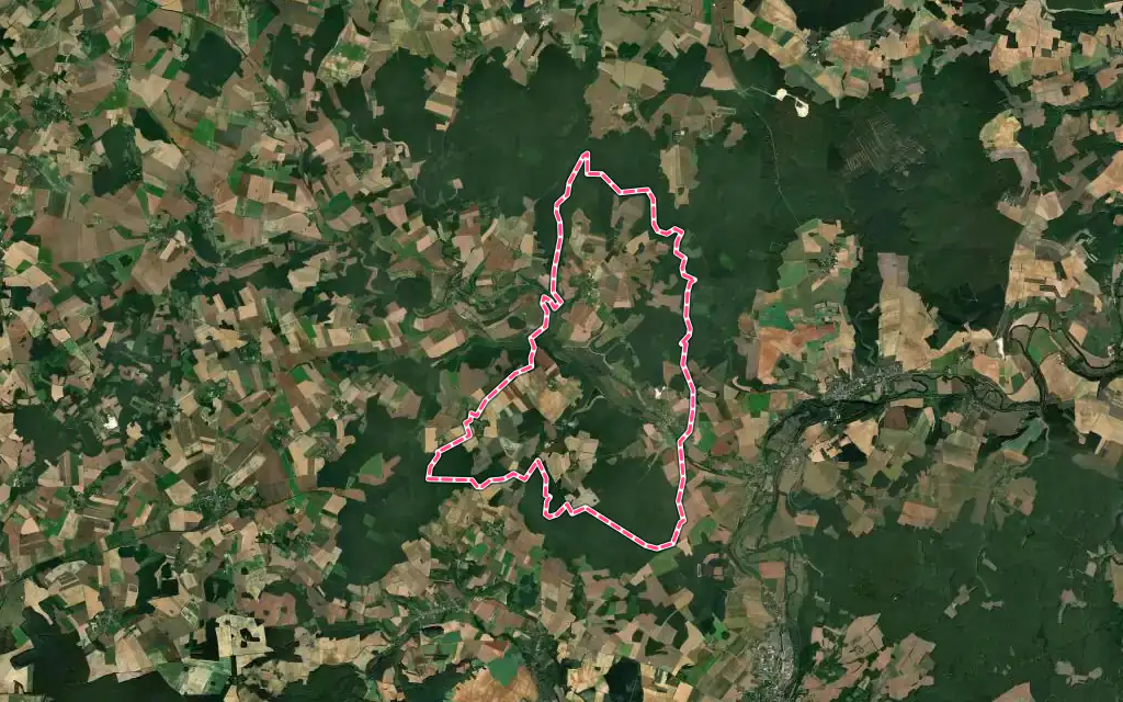 Vue satellite de Andryes avec ses contours administratifs