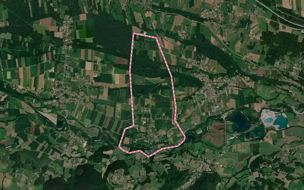 Vue satellite de Anères avec ses contours administratifs