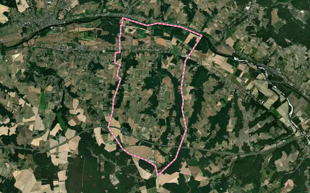 Vue satellite de Angé avec ses contours administratifs