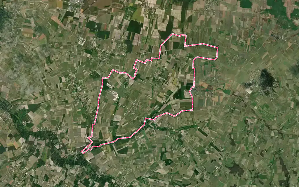 Vue satellite de Angeac-Champagne avec ses contours administratifs