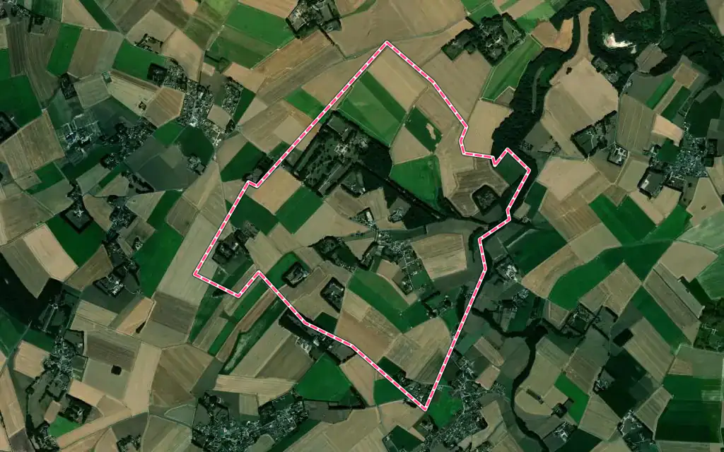 Vue satellite de Angerville-Bailleul avec ses contours administratifs