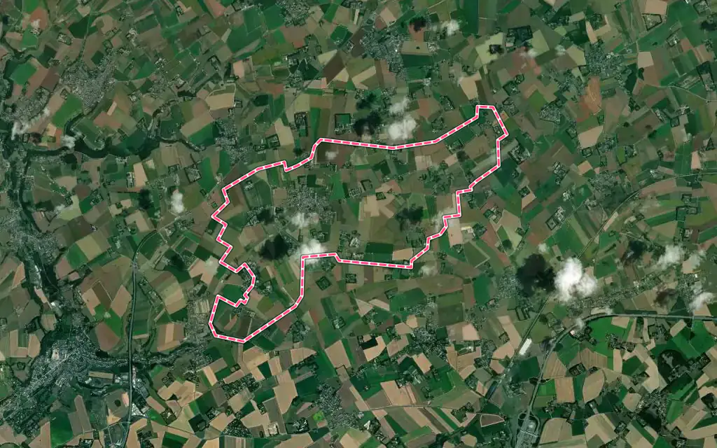 Vue satellite de Angerville-l'Orcher avec ses contours administratifs