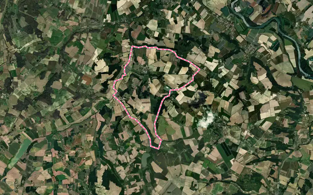 Vue satellite de Angeville avec ses contours administratifs
