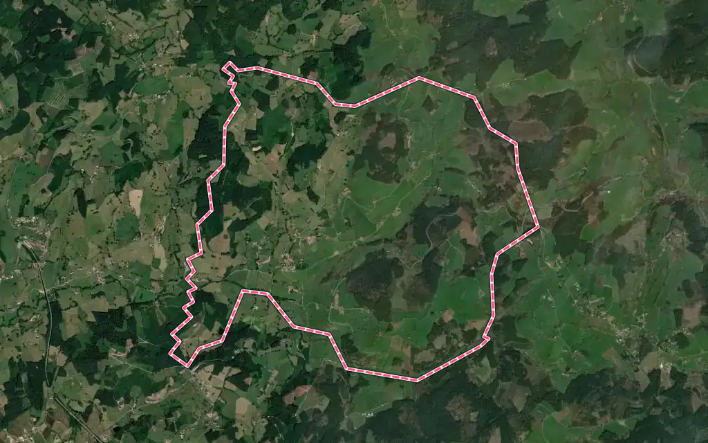 Vue satellite de Anglure-sous-Dun avec ses contours administratifs