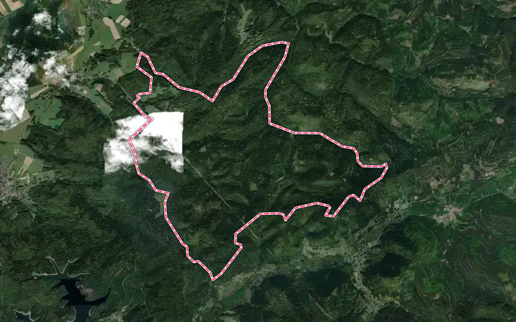 Vue satellite de Angomont avec ses contours administratifs
