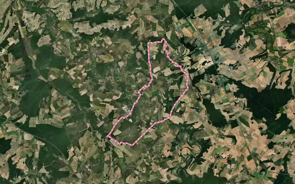 Vue satellite de Annay-sur-Serein avec ses contours administratifs