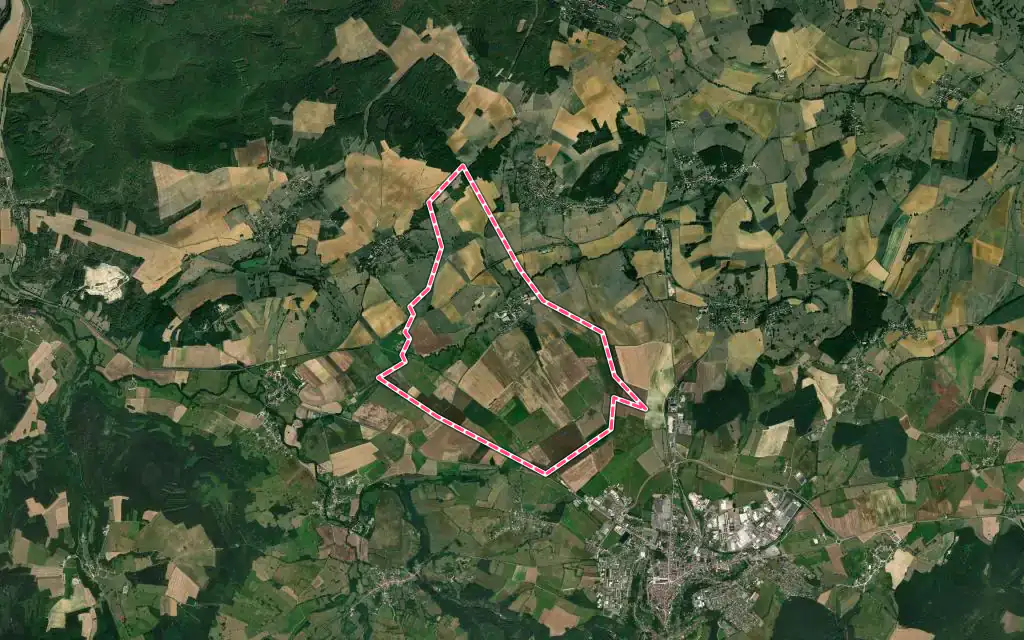 Vue satellite de Annéot avec ses contours administratifs