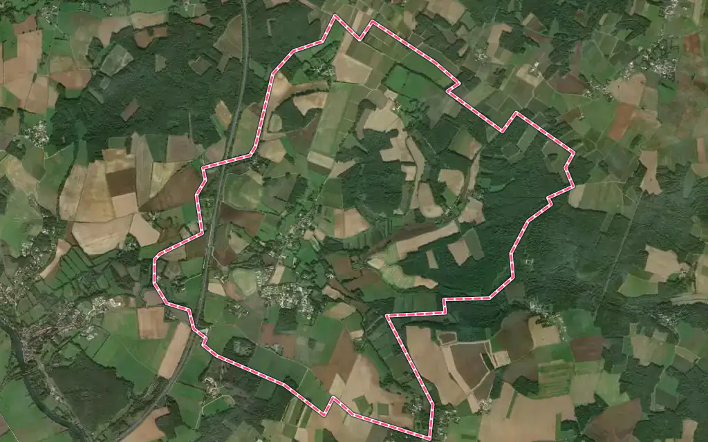 Vue satellite de Annepont avec ses contours administratifs