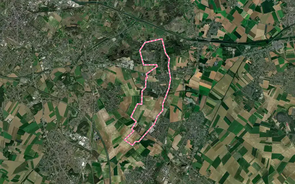 Vue satellite de Annequin avec ses contours administratifs