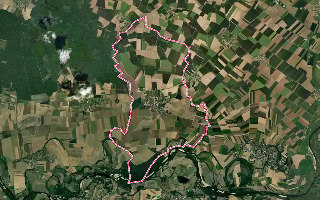 Vue satellite de Annoire avec ses contours administratifs