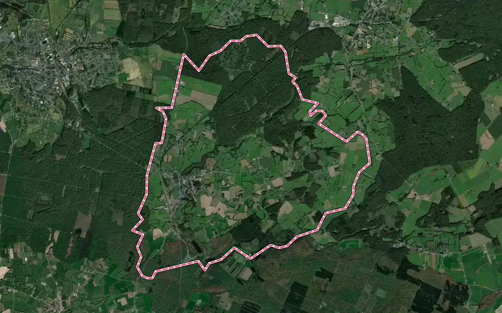 Vue satellite de Anor avec ses contours administratifs