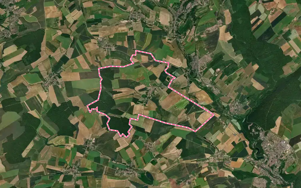 Vue satellite de Anoux avec ses contours administratifs