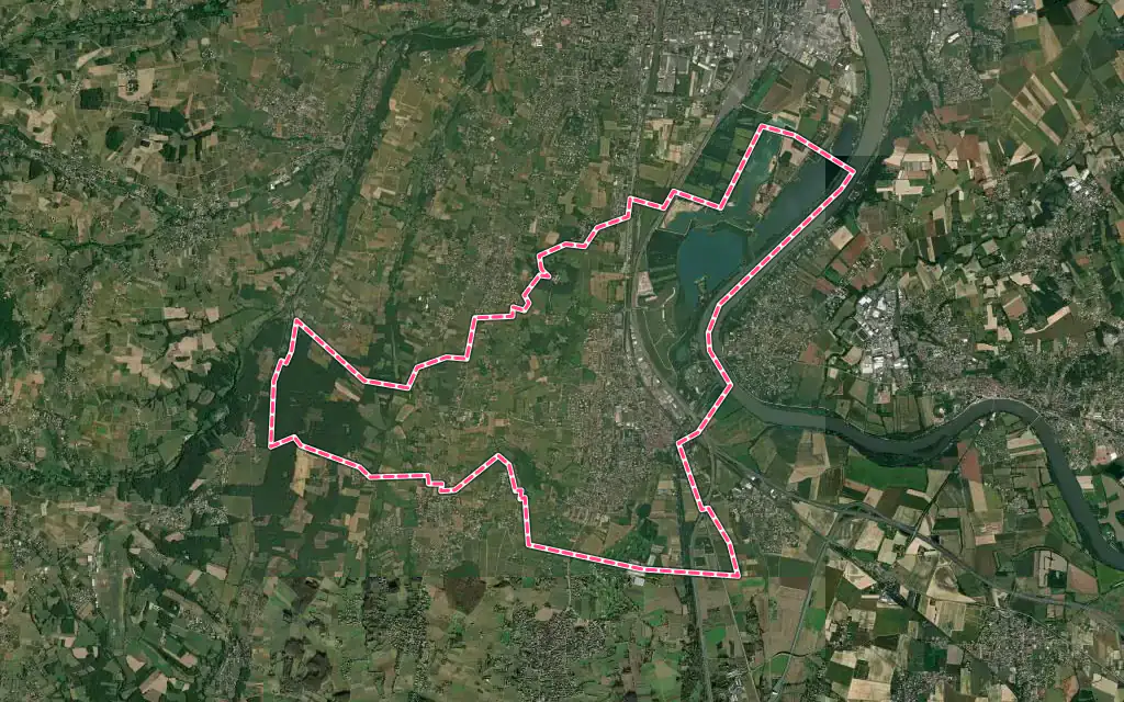 Vue satellite de Anse avec ses contours administratifs