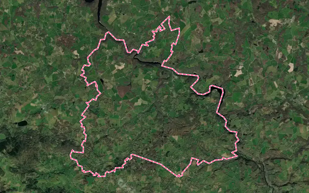 Vue satellite de Anzême avec ses contours administratifs