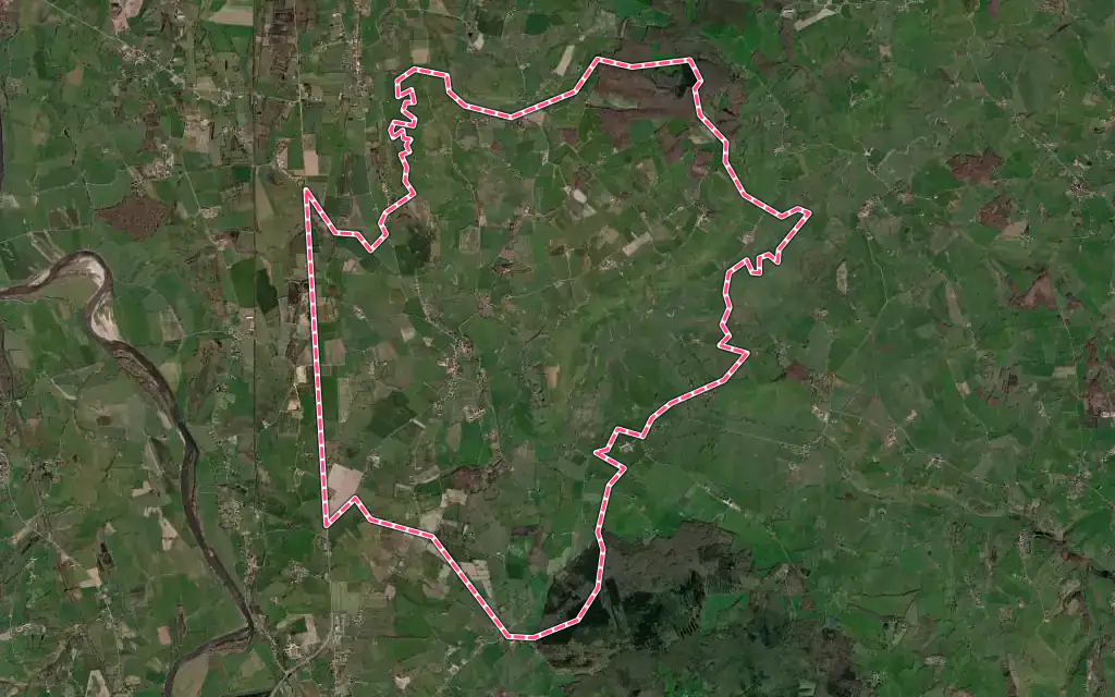 Vue satellite de Anzy-le-Duc avec ses contours administratifs