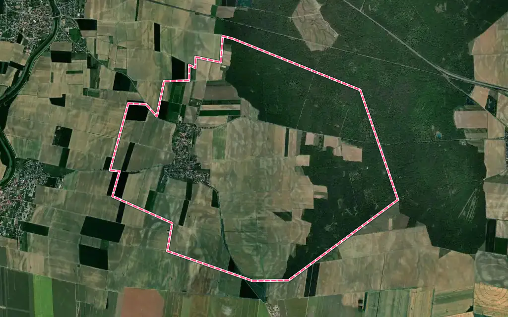 Vue satellite de Appenwihr avec ses contours administratifs