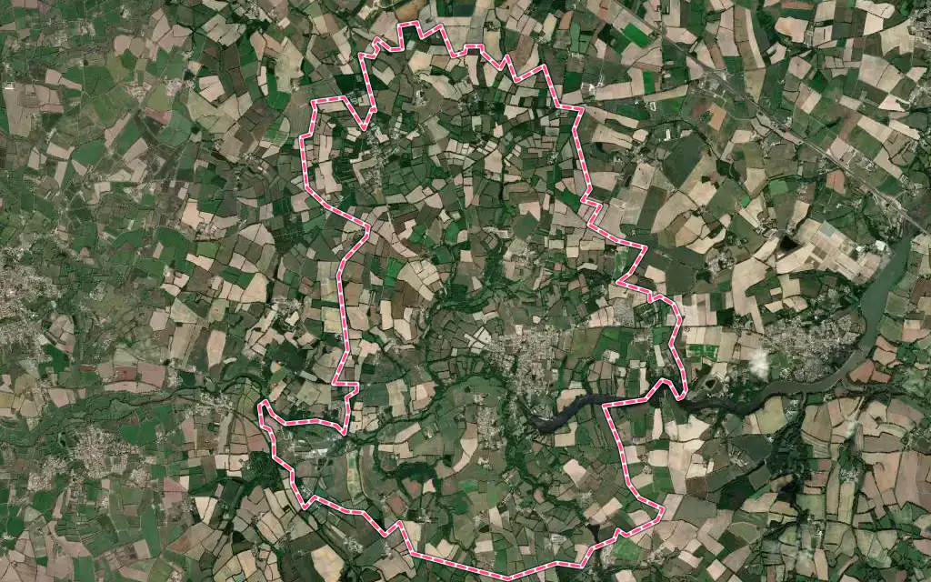 Vue satellite de Apremont avec ses contours administratifs