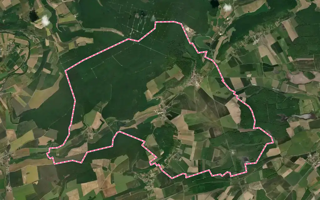 Vue satellite de Apremont-la-Forêt avec ses contours administratifs