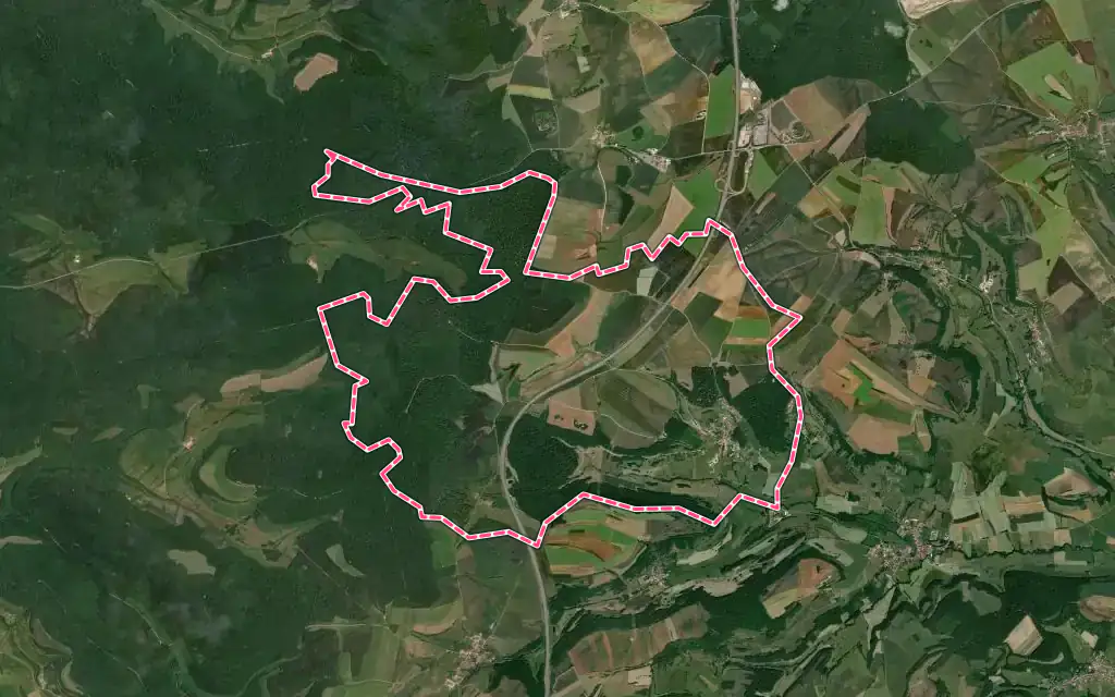 Vue satellite de Aprey avec ses contours administratifs