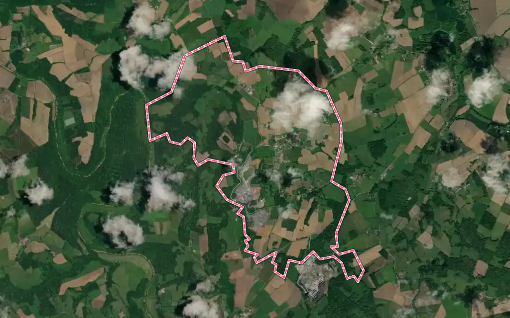Vue satellite de Arancou avec ses contours administratifs