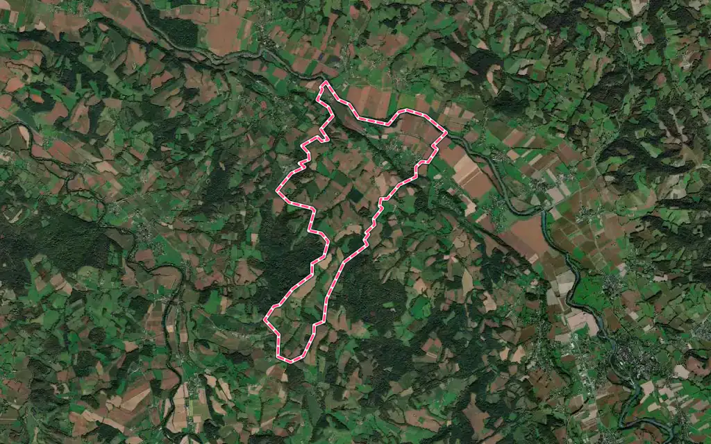 Vue satellite de Araujuzon avec ses contours administratifs