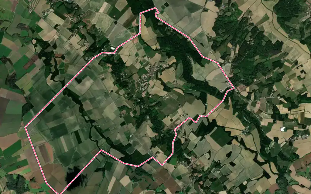 Vue satellite de Arboucave avec ses contours administratifs