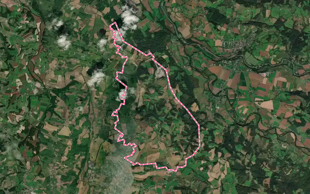 Vue satellite de Arbouet-Sussaute avec ses contours administratifs