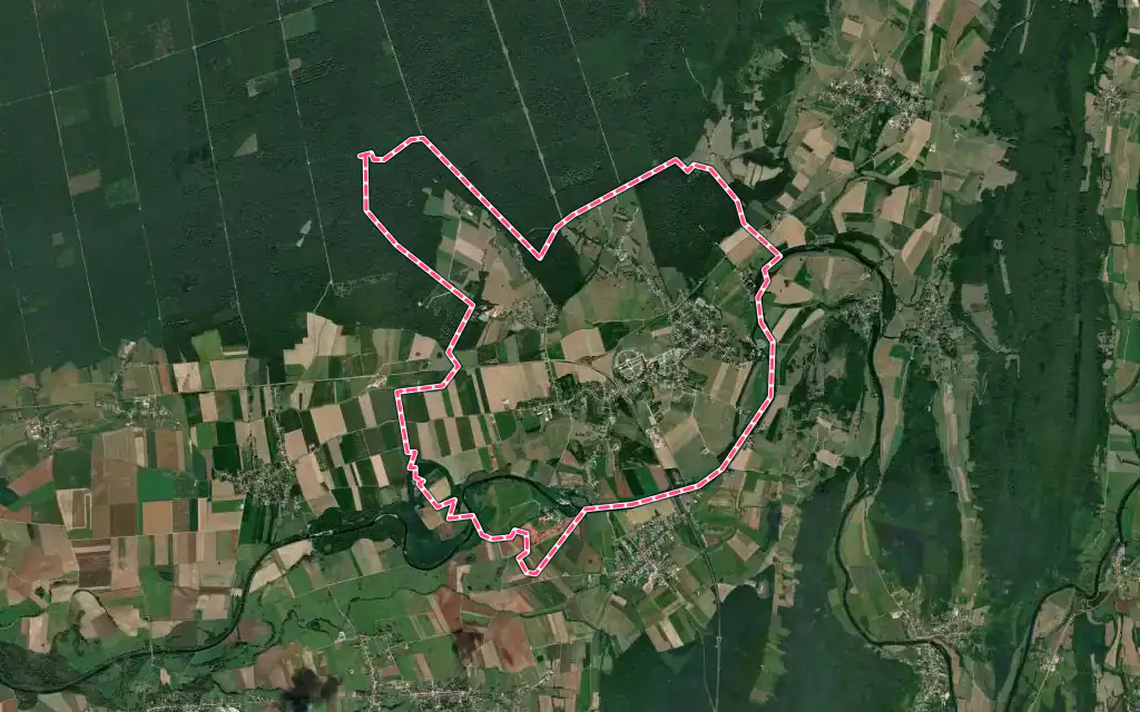 Vue satellite de Arc-et-Senans avec ses contours administratifs