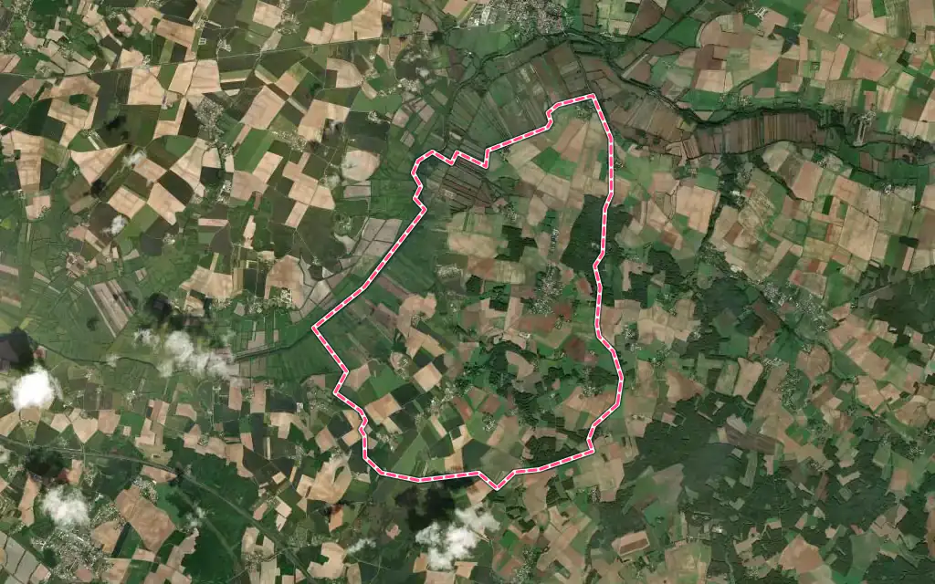 Vue satellite de Archingeay avec ses contours administratifs