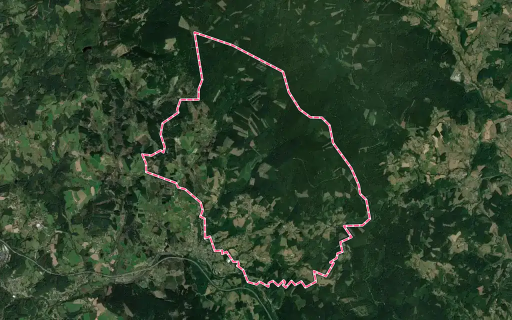 Vue satellite de Arconsat avec ses contours administratifs