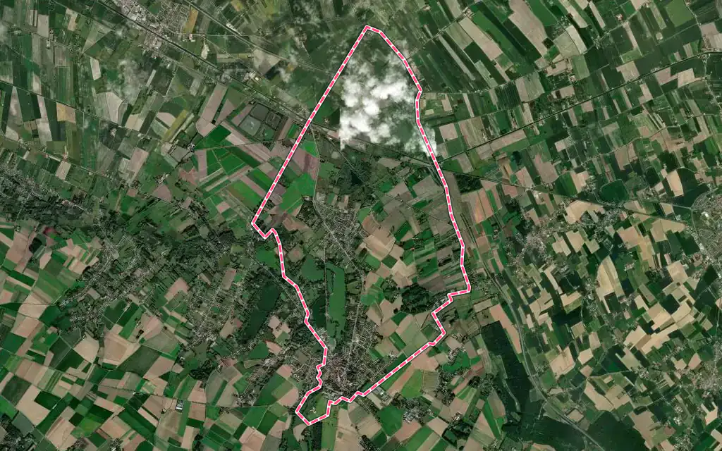 Vue satellite de Ardres avec ses contours administratifs