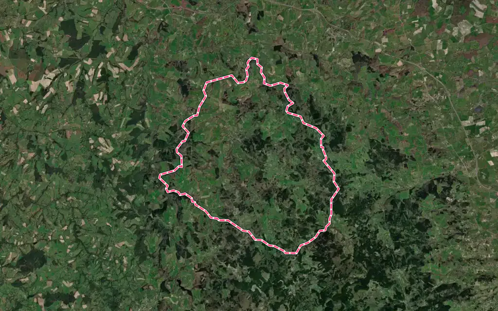 Vue satellite de Arfeuilles avec ses contours administratifs