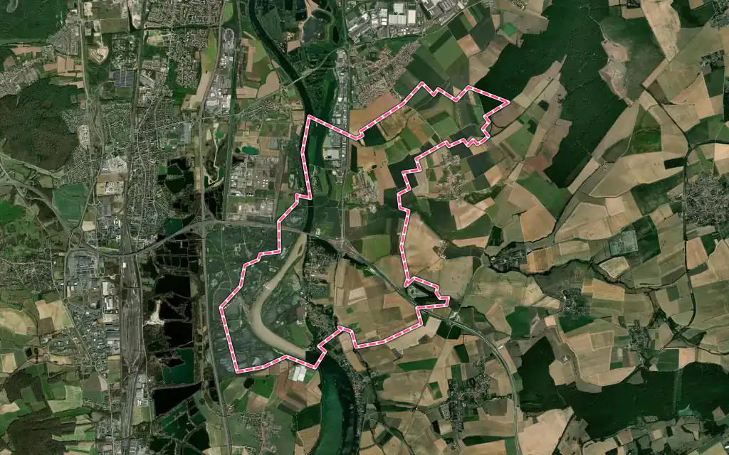 Vue satellite de Argancy avec ses contours administratifs