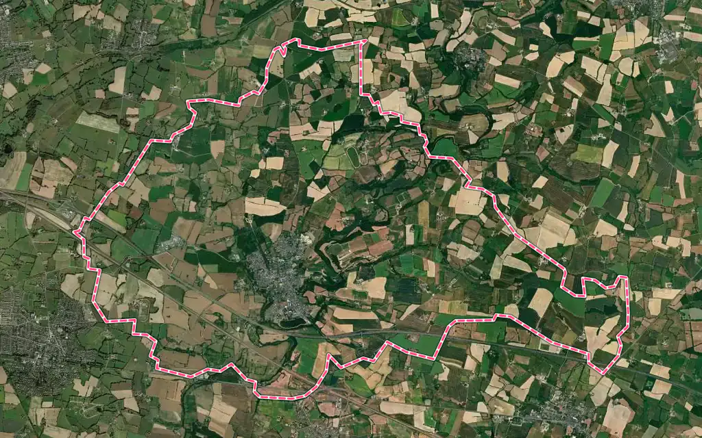 Vue satellite de Argentré avec ses contours administratifs