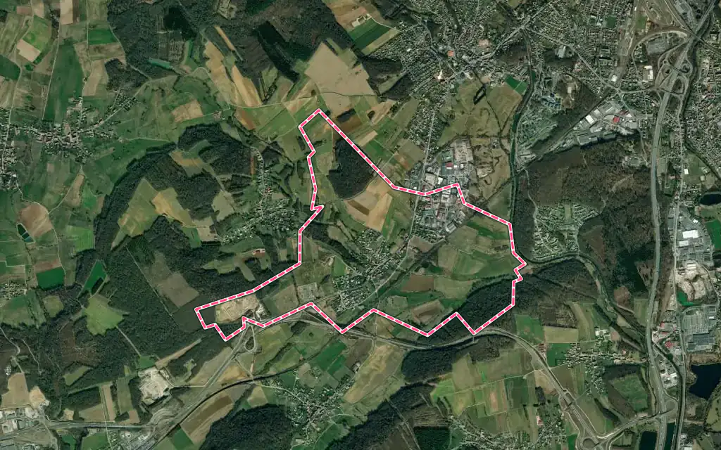 Vue satellite de Argiésans avec ses contours administratifs